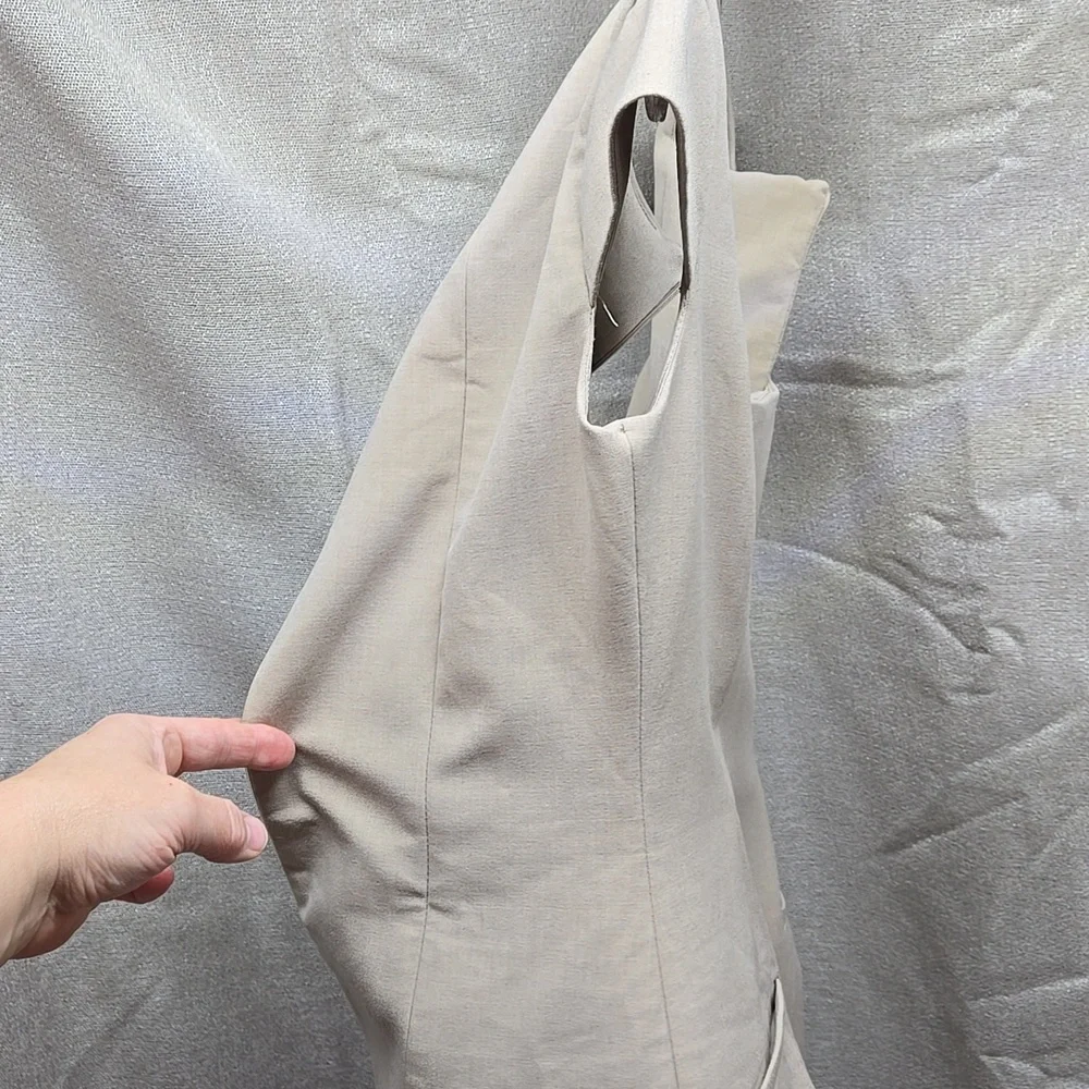Zara, Mini Dress, Fitted, Cream, Taupe, XS, Fully Lined, Stretch, Polyester - Picture 16 of 16